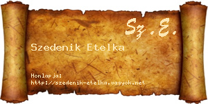 Szedenik Etelka névjegykártya